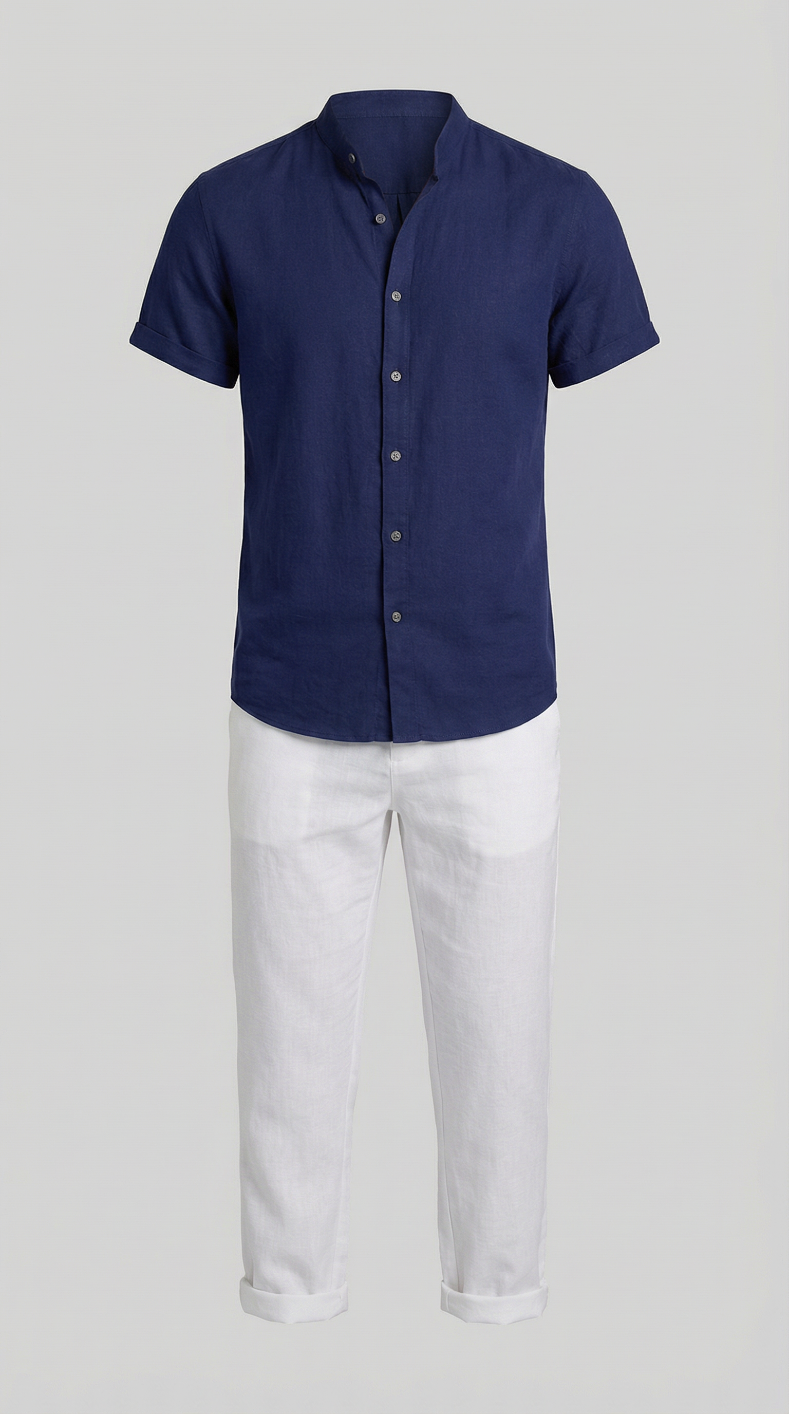 Herren Polohemd und Leinenhose Set
