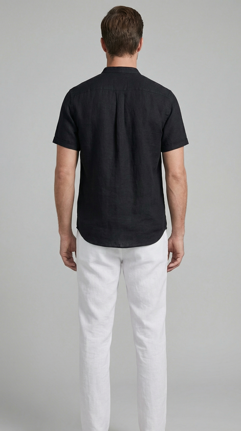 Herren Polohemd und Leinenhose Set