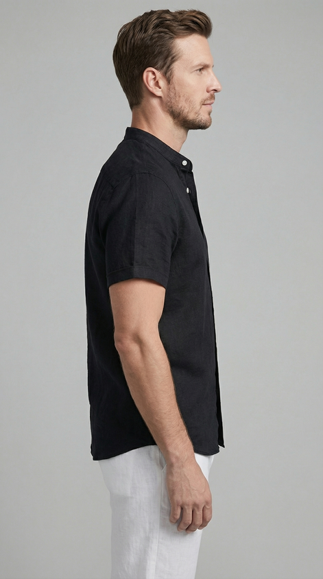 Herren Polohemd und Leinenhose Set
