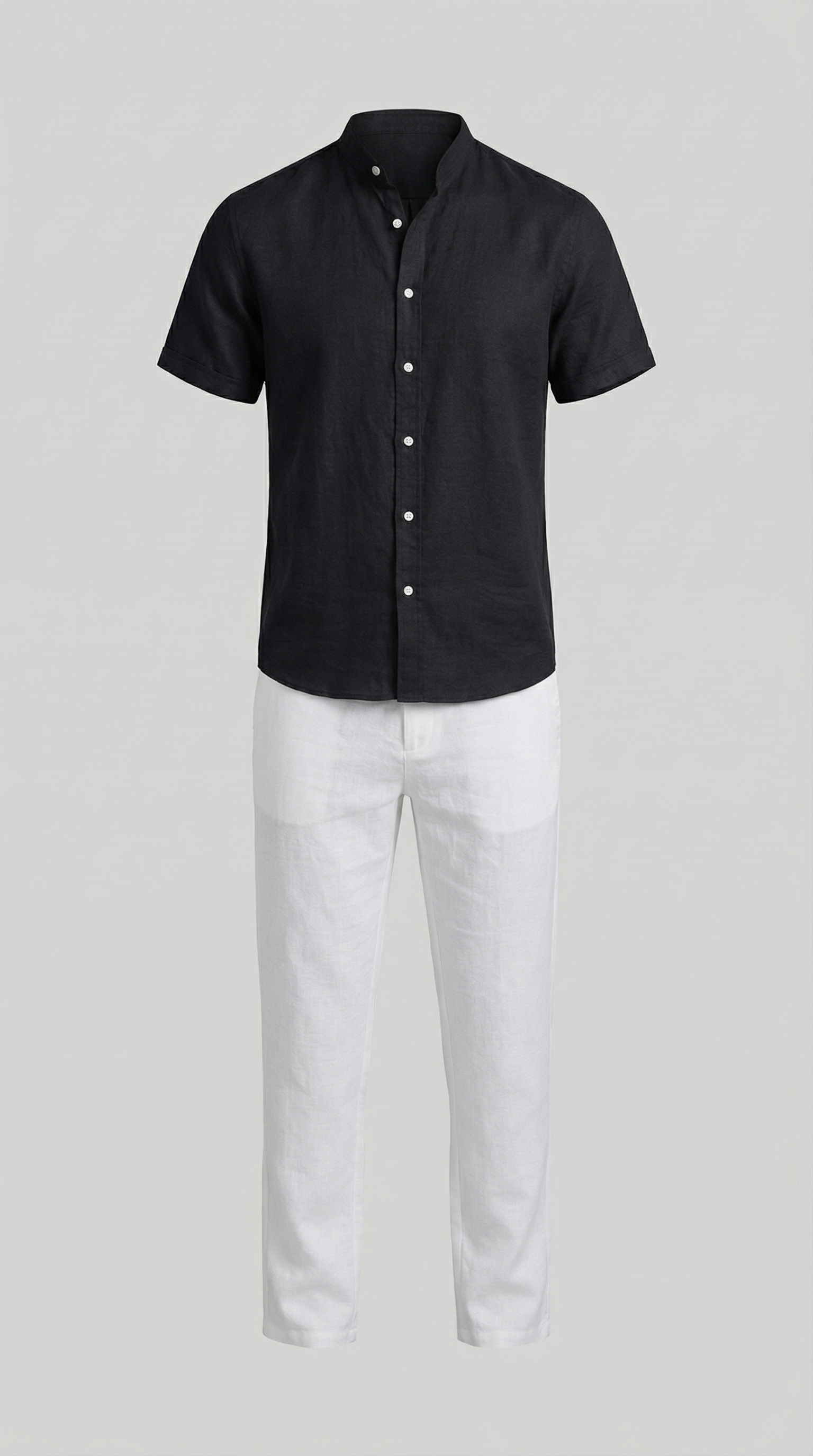 Herren Polohemd und Leinenhose Set