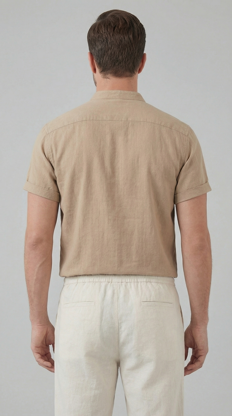 Herren Polohemd und Leinenhose Set