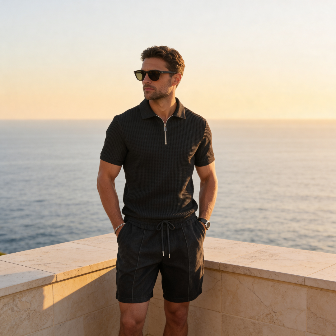 Herren Polohemd und Shorts Set