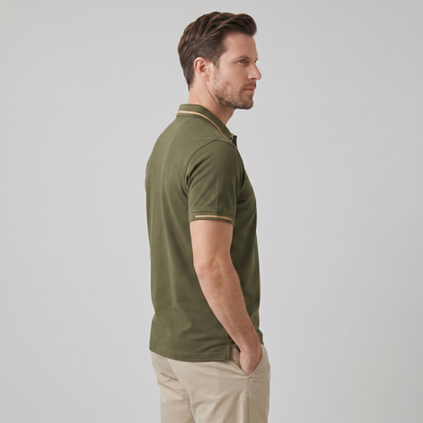 Herren Poloshirt Mit Kontrasttrim