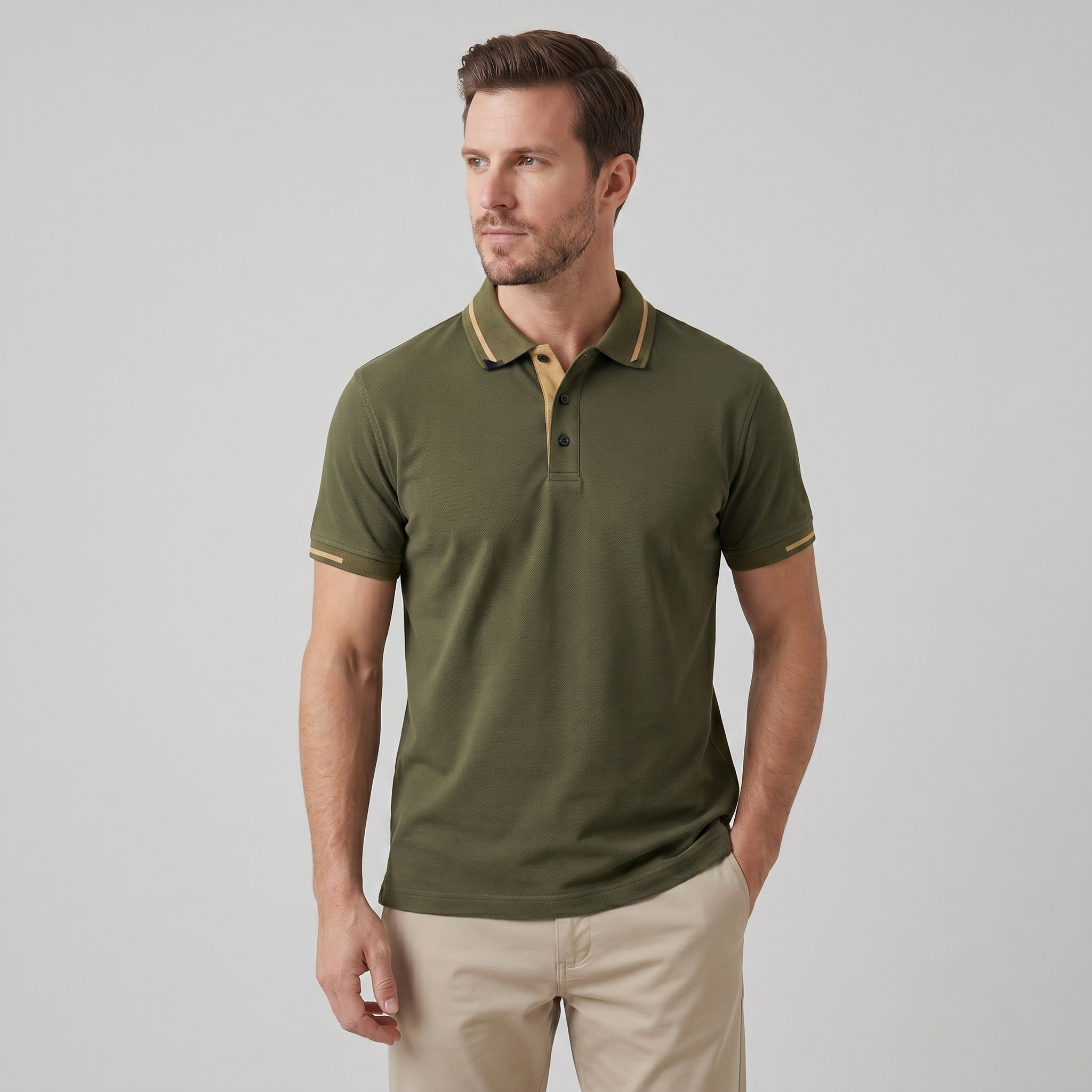 Herren Poloshirt Mit Kontrasttrim