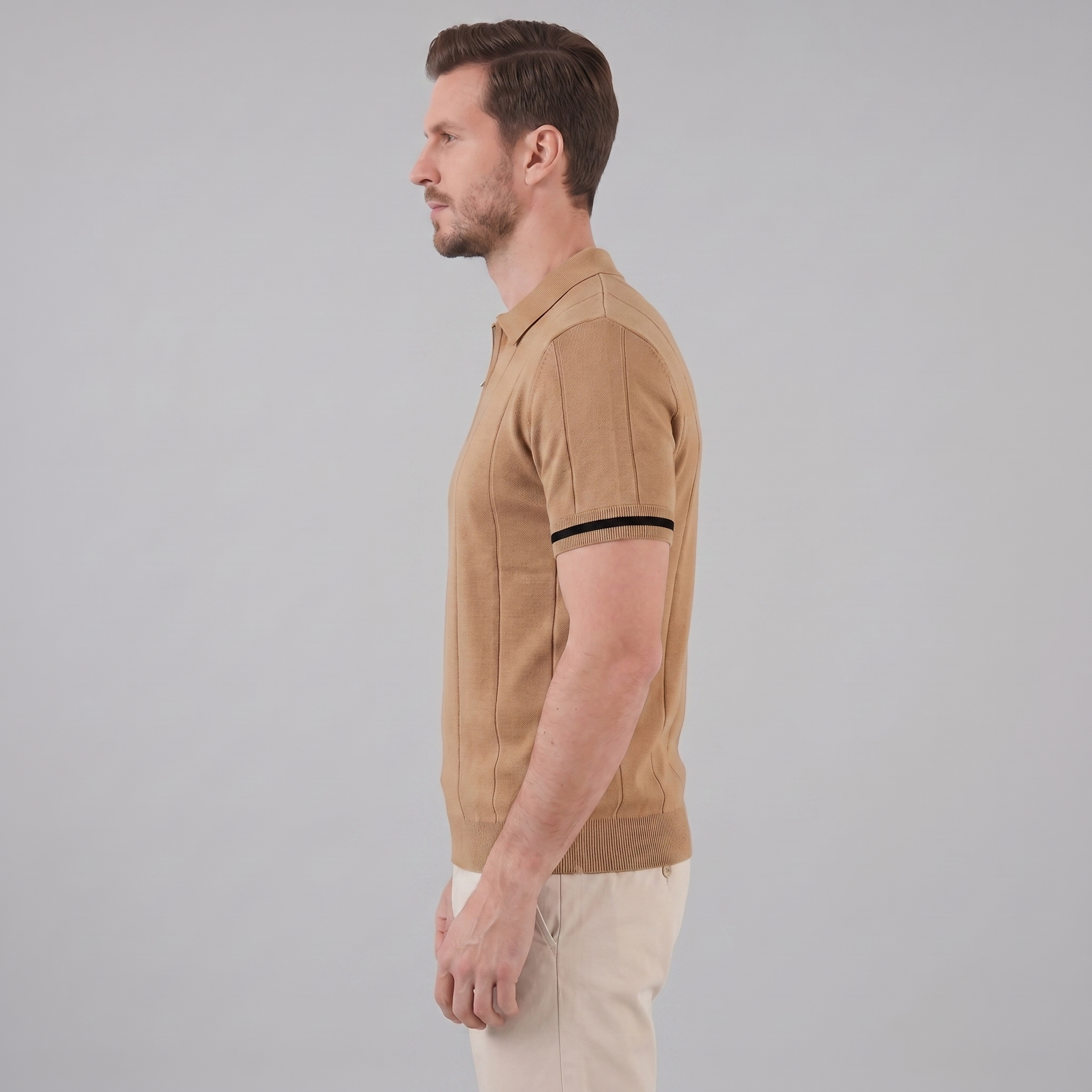 Herren Polohemd mit Reißverschluss-Kragen
