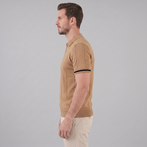 Herren Polohemd mit Reißverschluss-Kragen