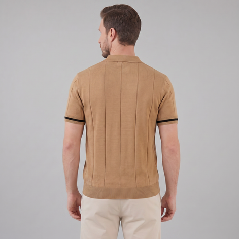 Herren Polohemd mit Reißverschluss-Kragen