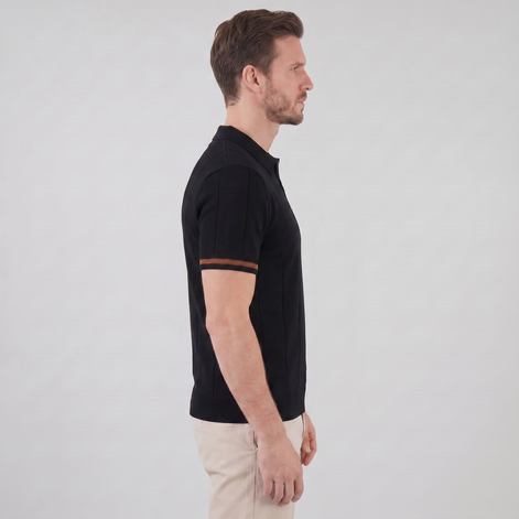 Herren Polohemd mit Reißverschluss-Kragen