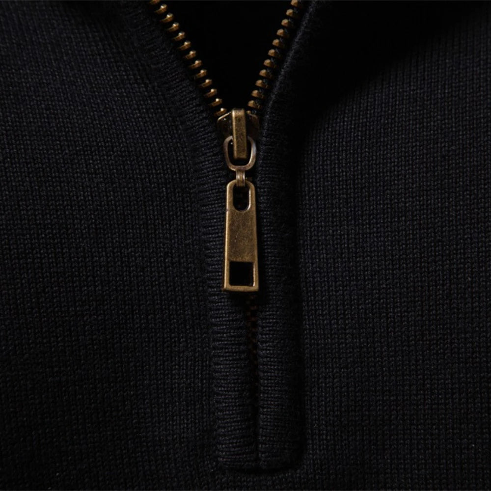 Herren Quarter-Zip Pullover Mit Streifen Detail