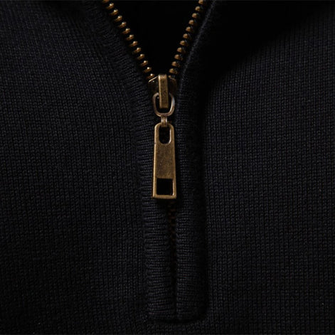 Herren Quarter-Zip Pullover Mit Streifen Detail