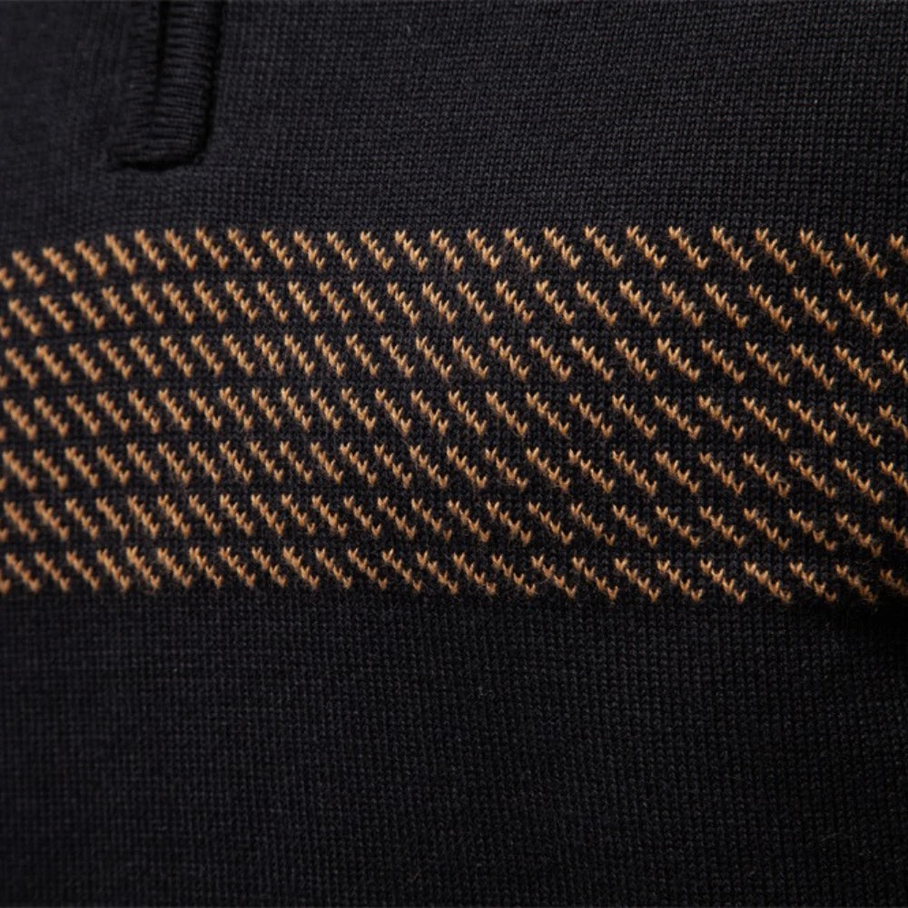 Herren Quarter-Zip Pullover Mit Streifen Detail