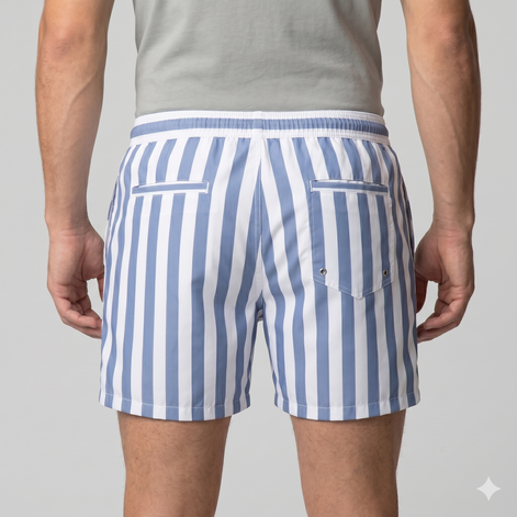 Herren Schnelltrocknende Streifen Badeshorts