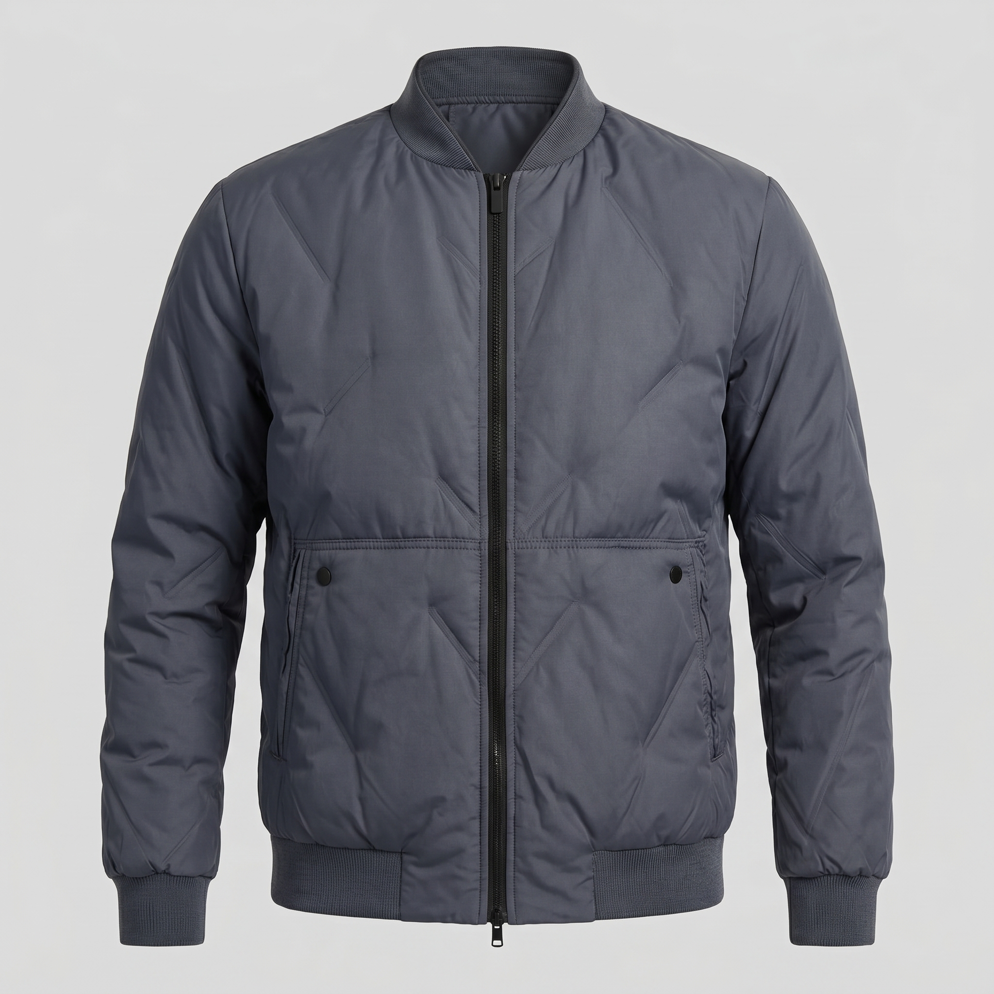 Herren Mittellange Gequiltete Bomberjacke