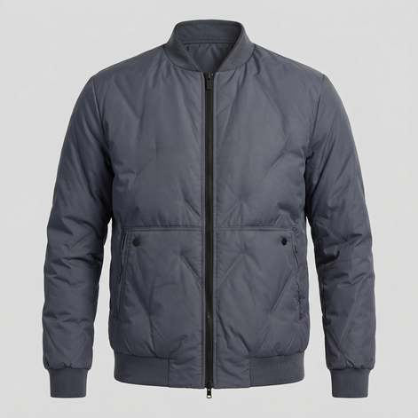 Herren Mittellange Gequiltete Bomberjacke
