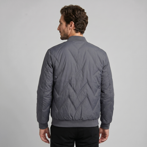 Herren Mittellange Gequiltete Bomberjacke