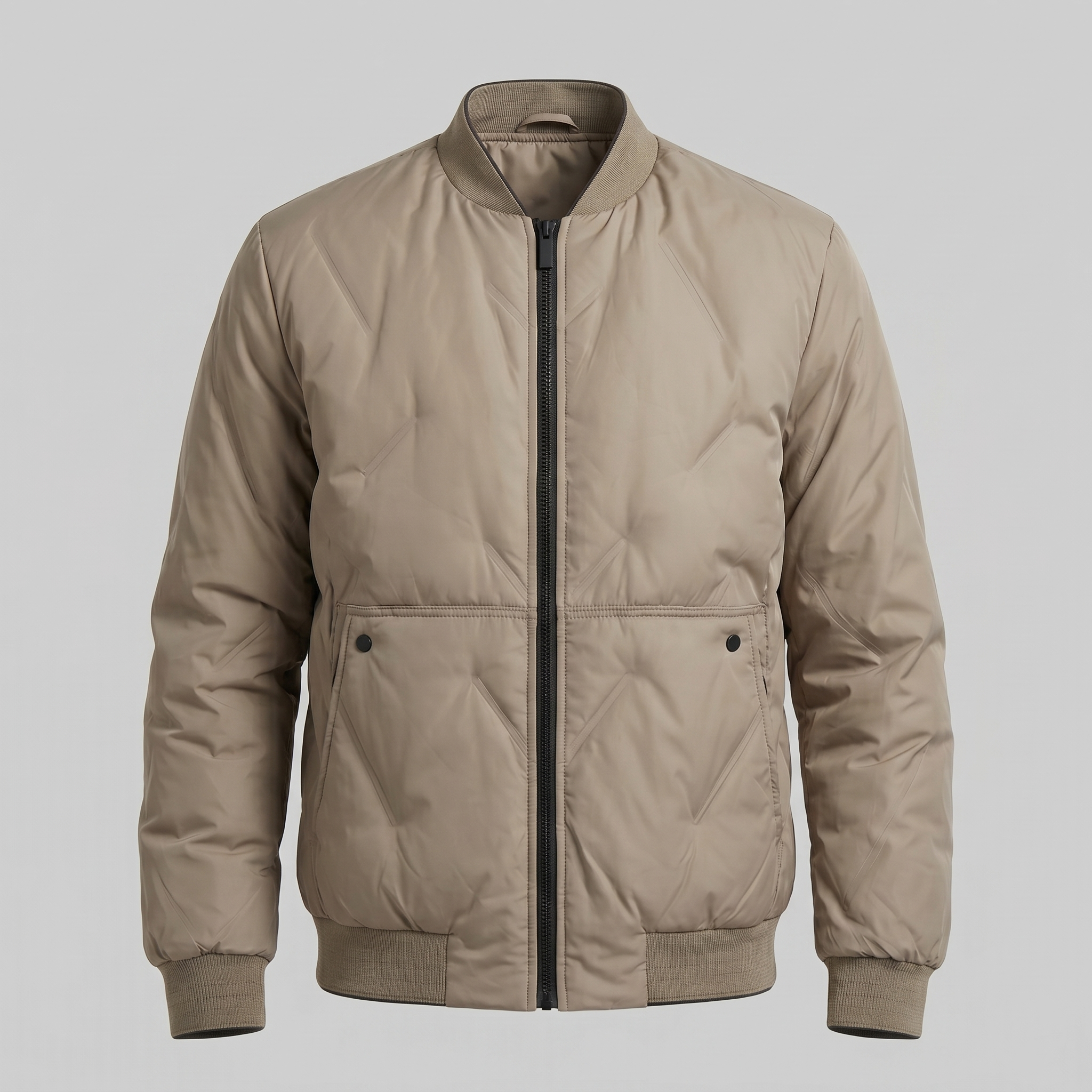 Herren Mittellange Gequiltete Bomberjacke