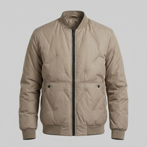 Herren Mittellange Gequiltete Bomberjacke