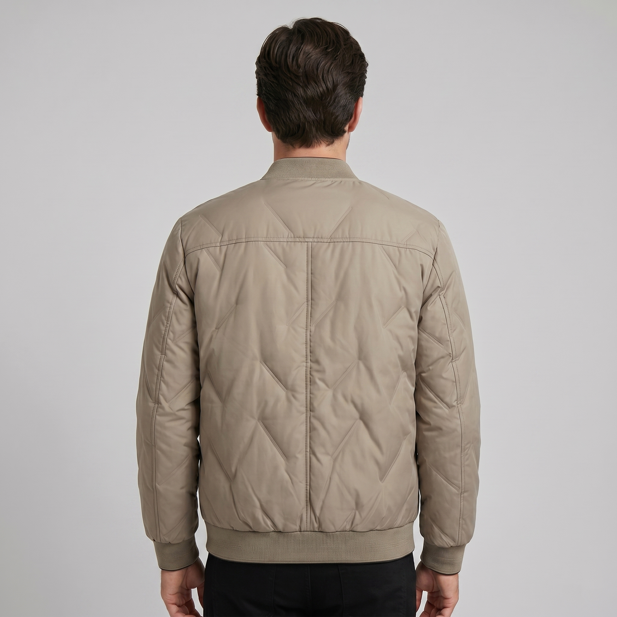 Herren Mittellange Gequiltete Bomberjacke