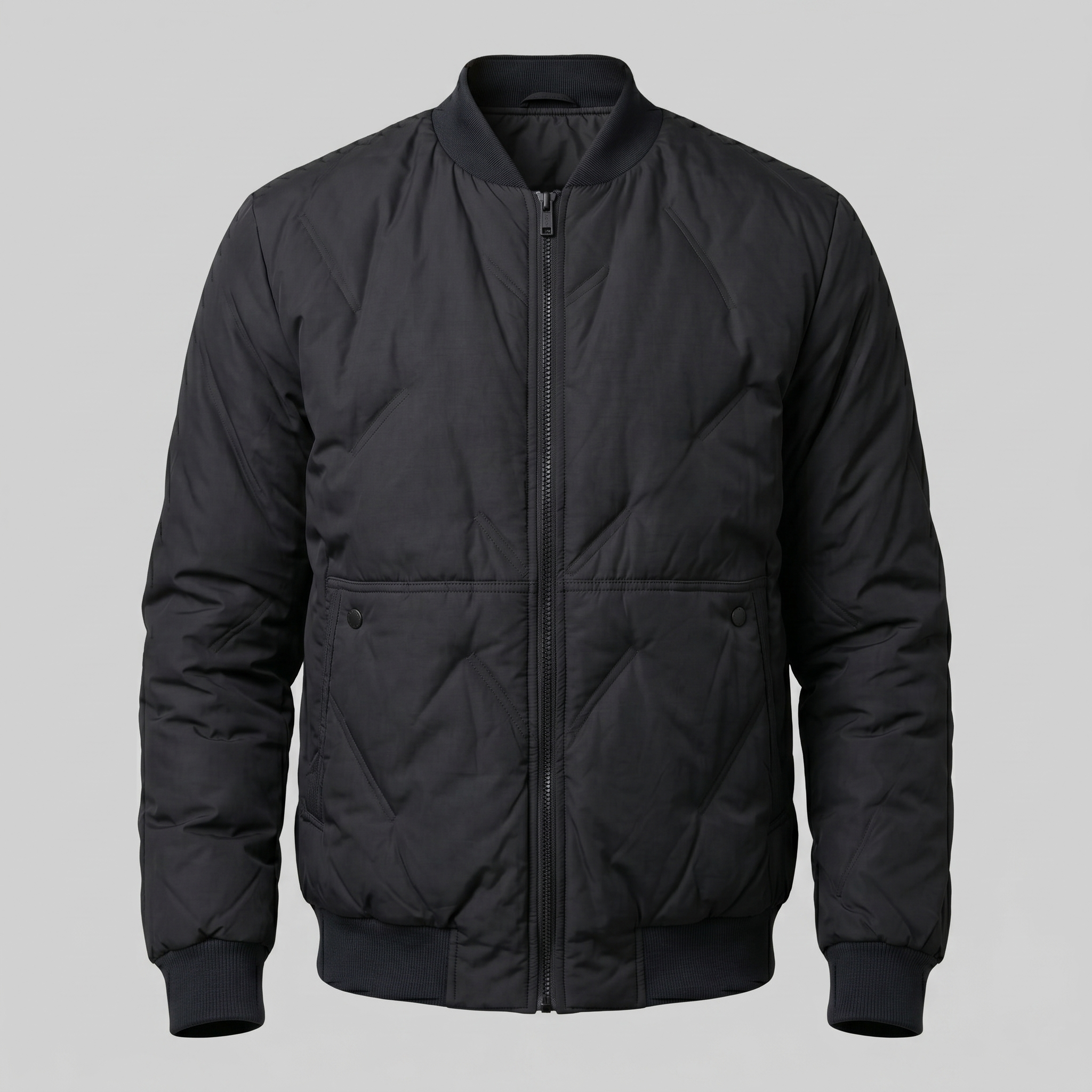 Herren Mittellange Gequiltete Bomberjacke
