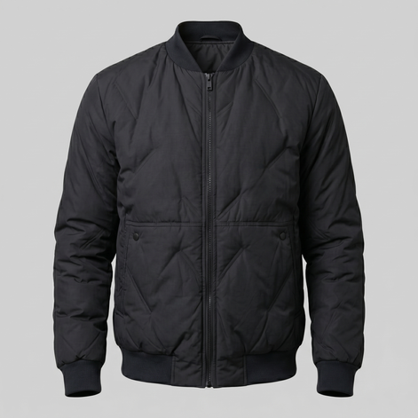 Herren Mittellange Gequiltete Bomberjacke