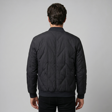 Herren Mittellange Gequiltete Bomberjacke
