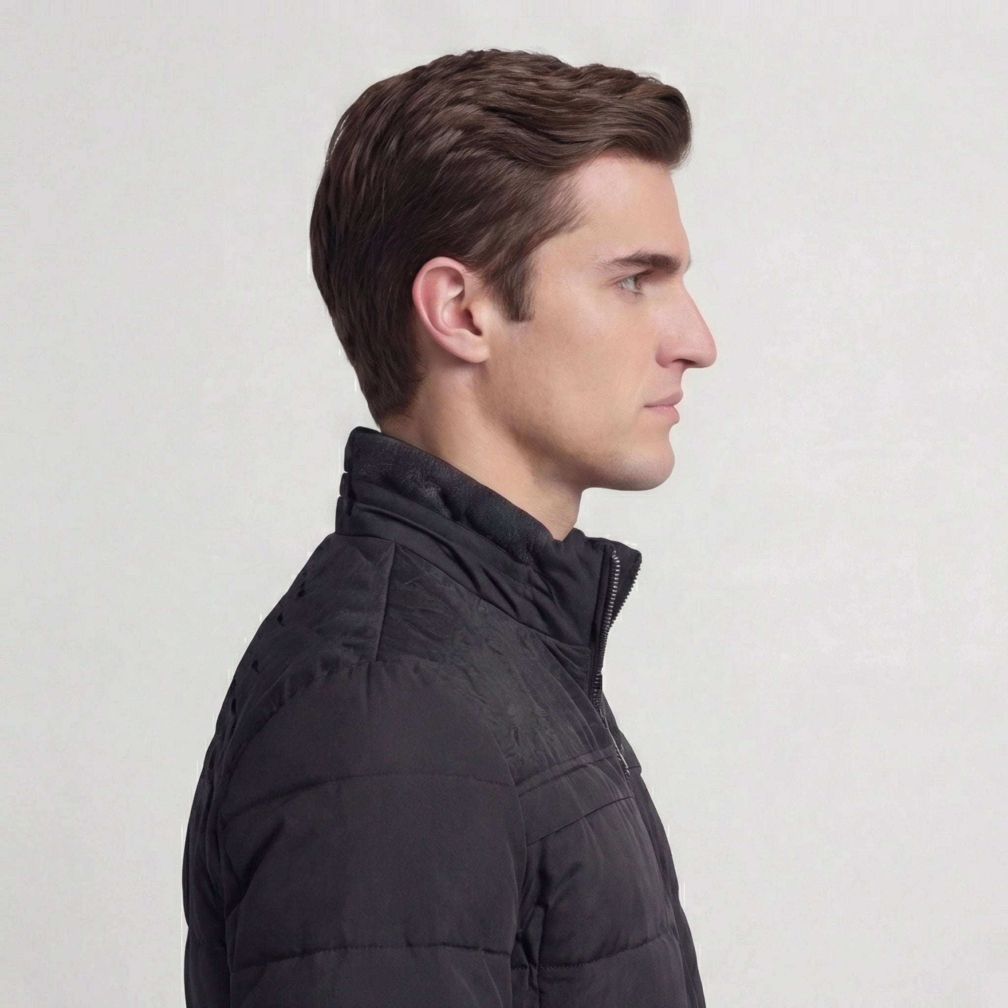 Herren Gesteppte Fleecejacke mit Stehkragen