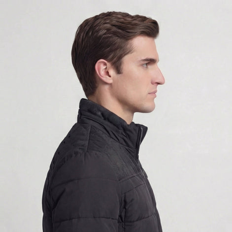 Herren Gesteppte Fleecejacke mit Stehkragen