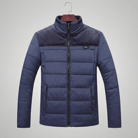 Herren Gesteppte Fleecejacke mit Stehkragen