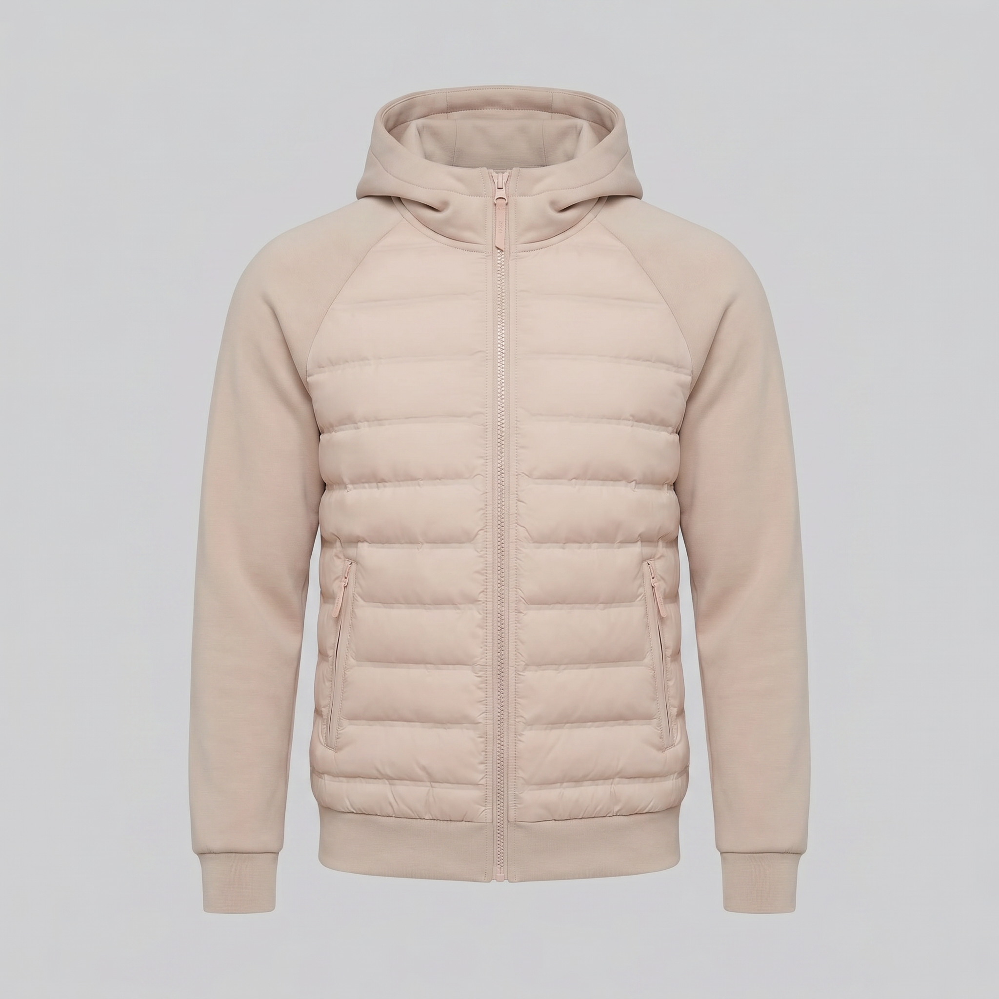 Herren Gequiltete Hybrid Kapuzenjacke