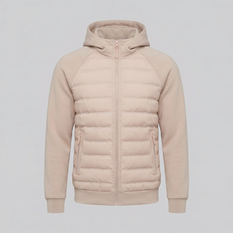 Herren Gequiltete Hybrid Kapuzenjacke