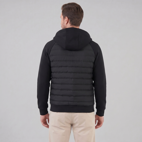 Herren Gequiltete Hybrid Kapuzenjacke