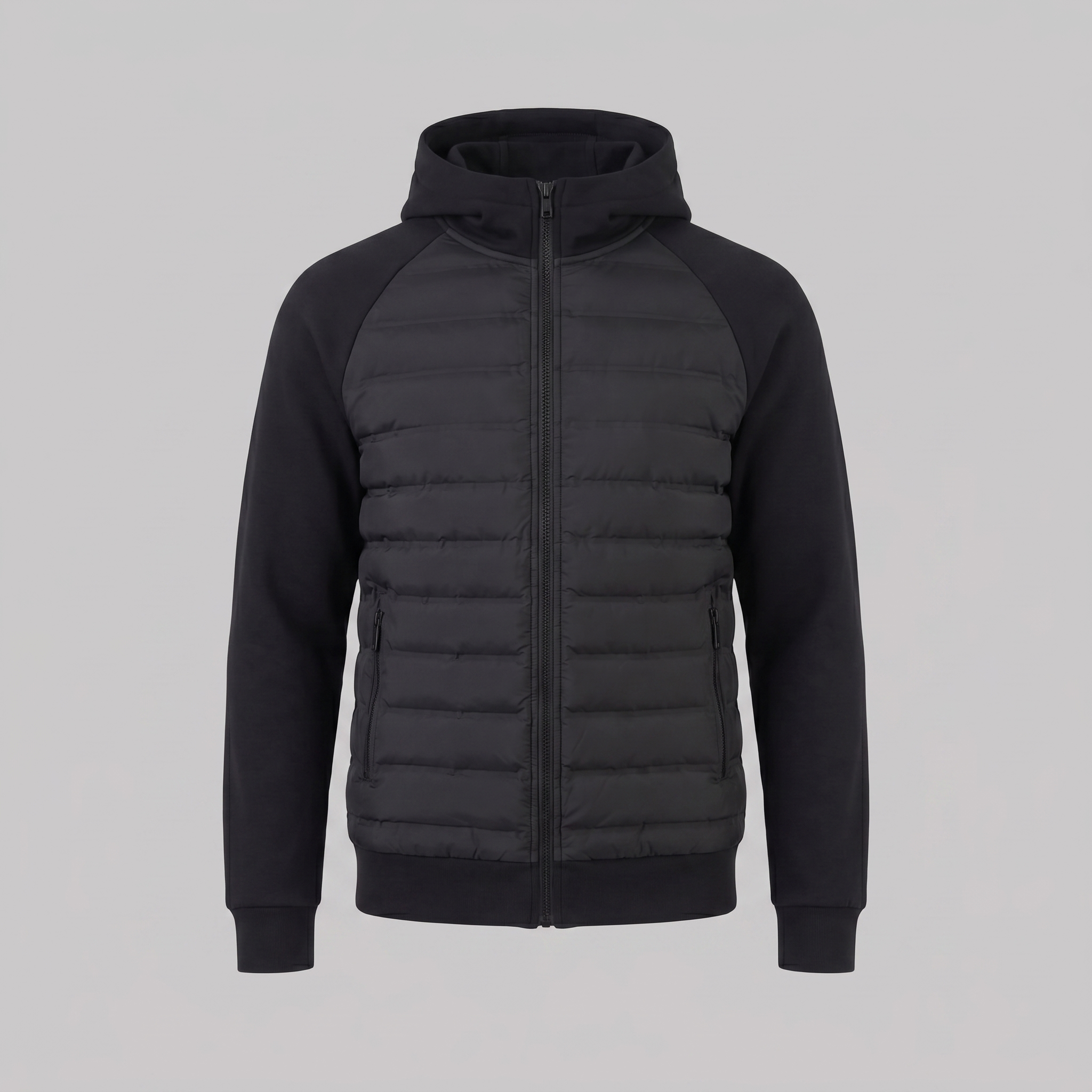 Herren Gequiltete Hybrid Kapuzenjacke