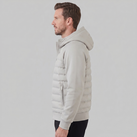 Herren Gequiltete Hybrid Kapuzenjacke