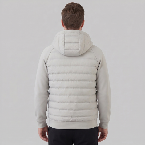 Herren Gequiltete Hybrid Kapuzenjacke