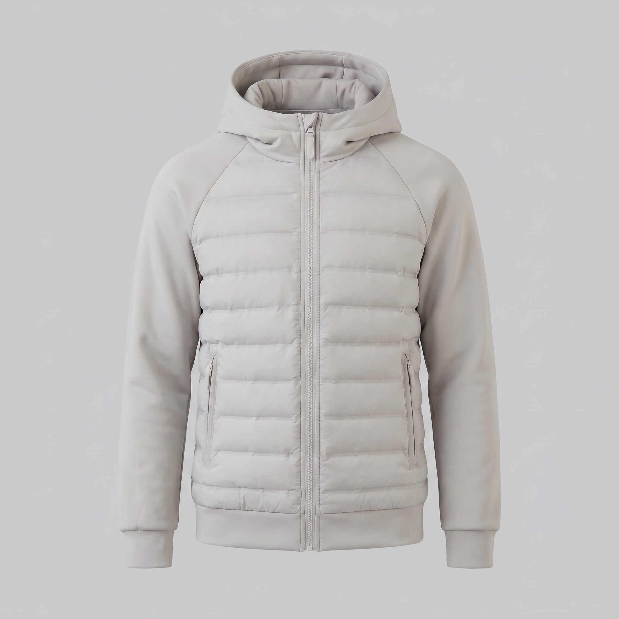 Herren Gequiltete Hybrid Kapuzenjacke