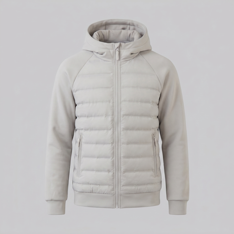 Herren Gequiltete Hybrid Kapuzenjacke