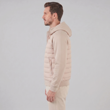 Herren Gequiltete Hybrid Kapuzenjacke