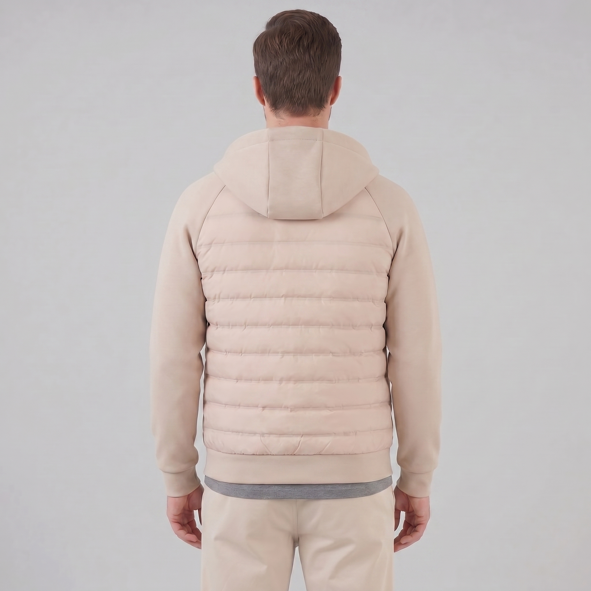 Herren Gequiltete Hybrid Kapuzenjacke