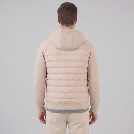 Herren Gequiltete Hybrid Kapuzenjacke
