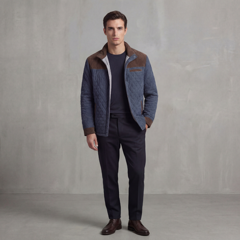 Herren Quiltierte Frühlingsjacke mit Stehkragen