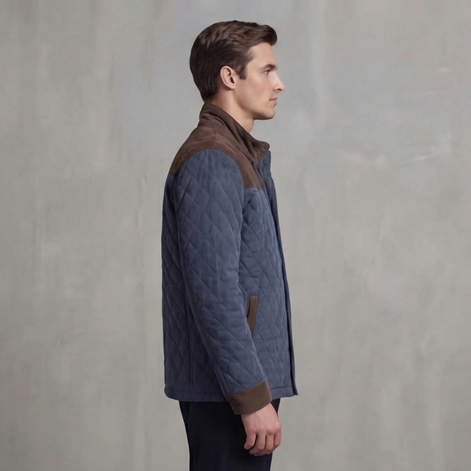 Herren Quiltierte Frühlingsjacke mit Stehkragen