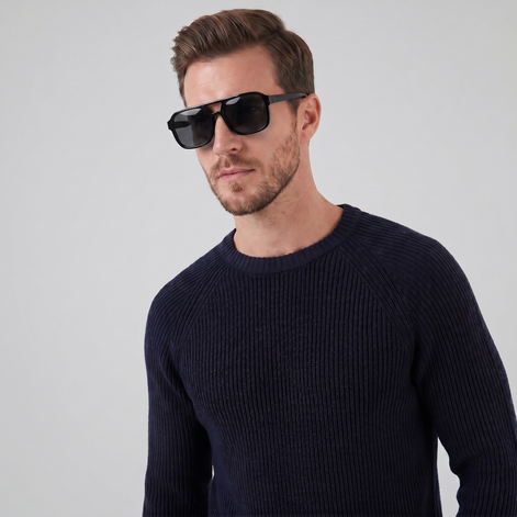 Herren Rechteckige Vintage-Sonnenbrille