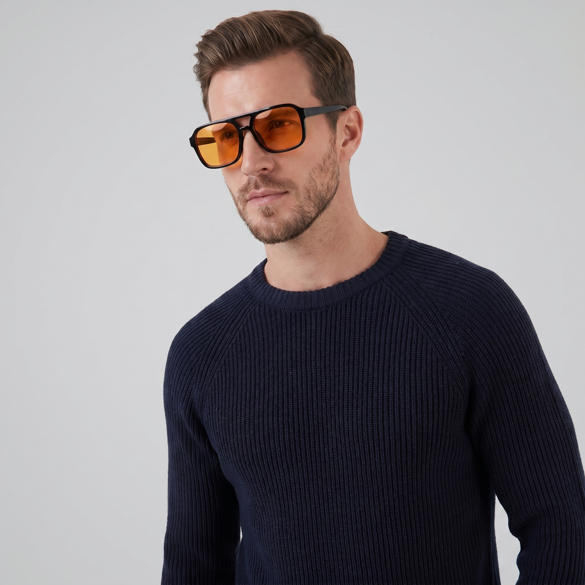 Herren Rechteckige Vintage-Sonnenbrille