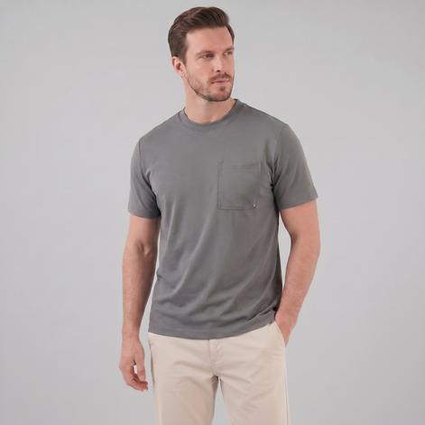 Herren Lockeres T-Shirt Mit Brusttasche
