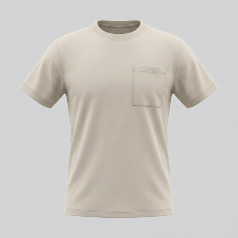 Herren Lockeres T-Shirt Mit Brusttasche