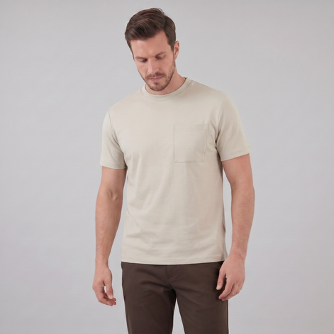 Herren Lockeres T-Shirt Mit Brusttasche