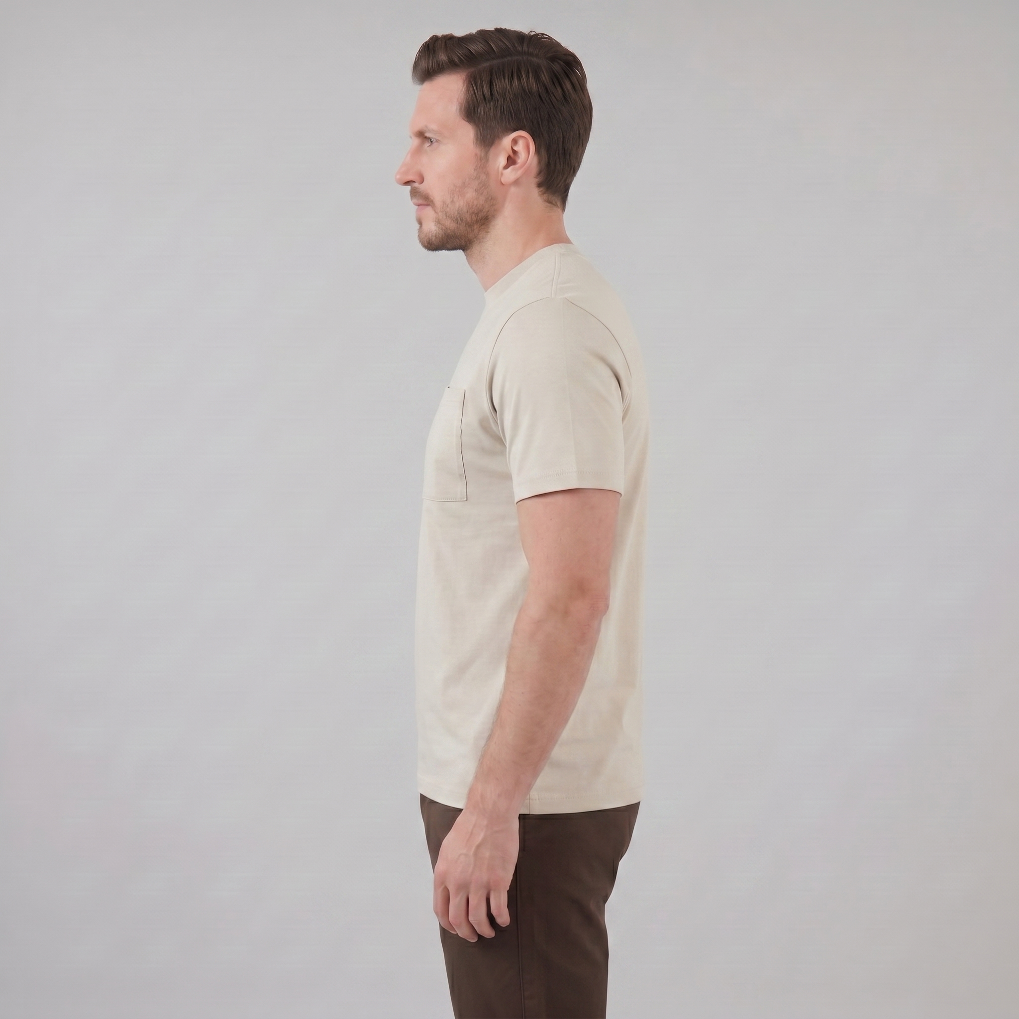 Herren Lockeres T-Shirt Mit Brusttasche