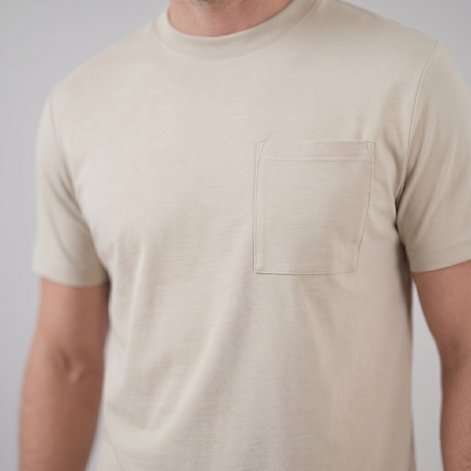 Herren Lockeres T-Shirt Mit Brusttasche