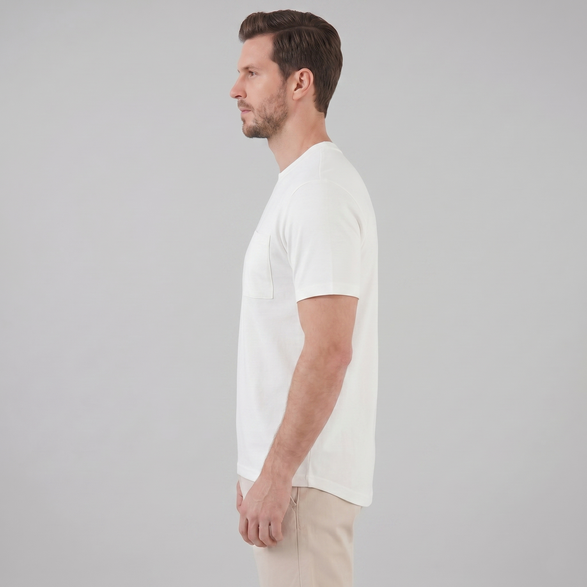 Herren Lockeres T-Shirt Mit Brusttasche