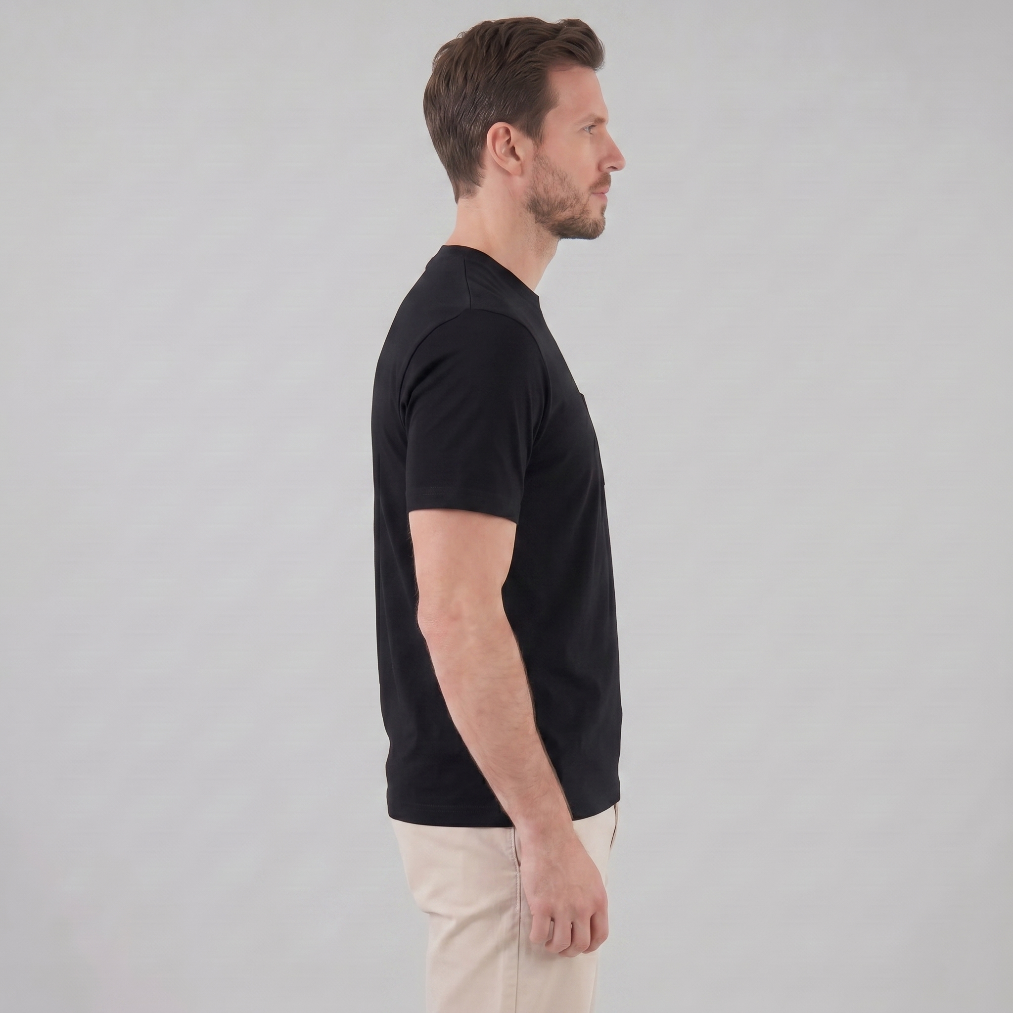 Herren Lockeres T-Shirt Mit Brusttasche